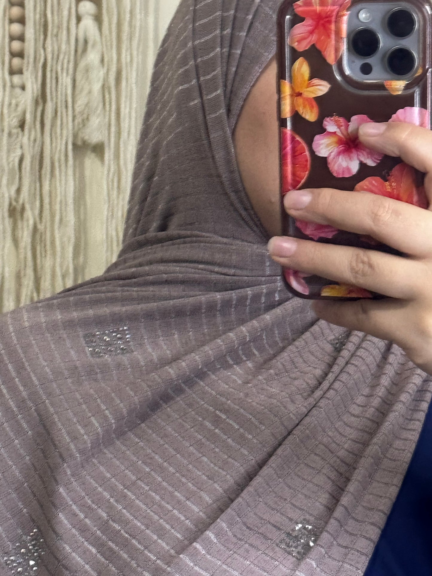 حجاب قطن مرصع بالكريستال