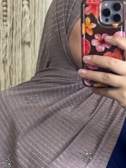 حجاب قطن مرصع بالكريستال