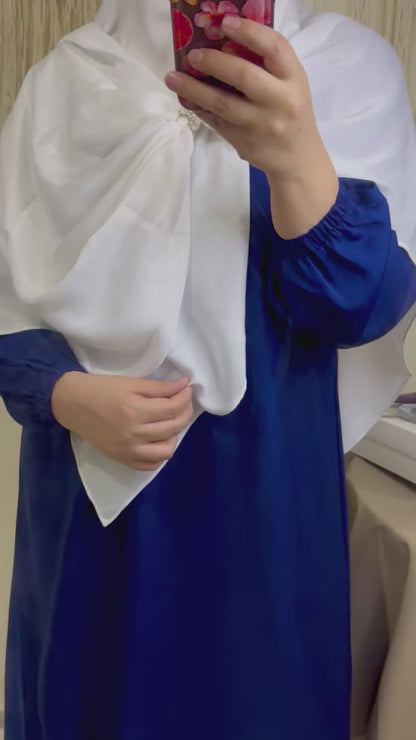 حجاب شرعي مربع كبير مع اكسسوار